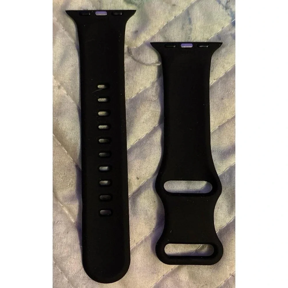 NEW Black Embossed Cheetah Print Silicone Band-Apple Watch 38mm/40mm/41mm